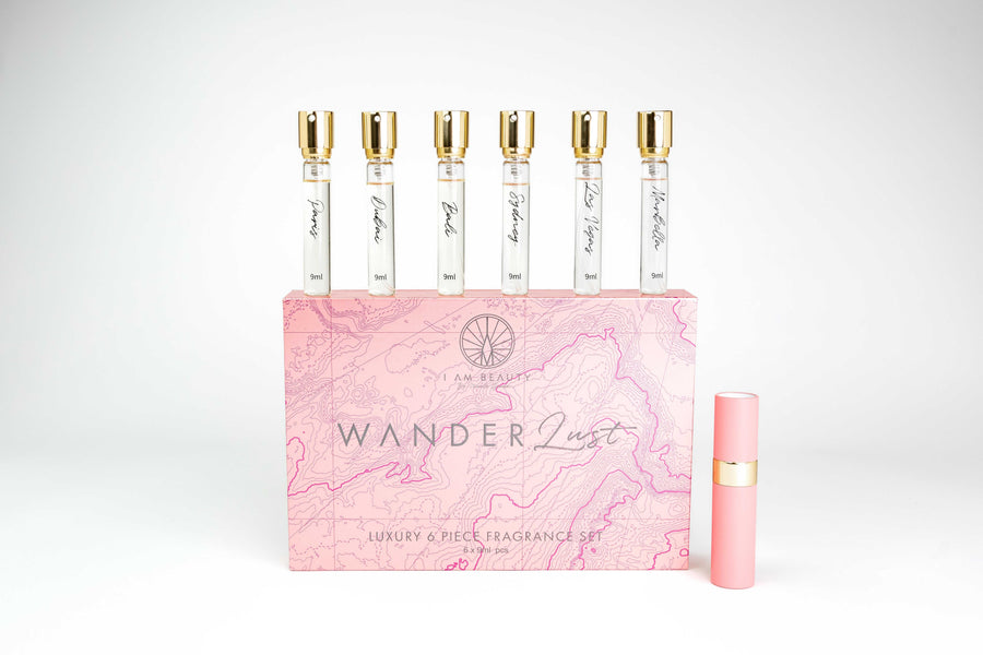 Wanderlust: Luxury 6-Piece Designer Inspired Fragrance Gift Set with Holder