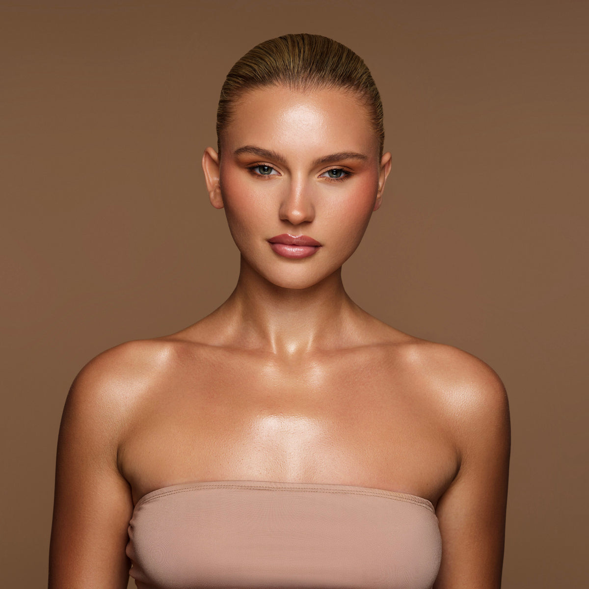 Model wearing Your Shade Foundation
