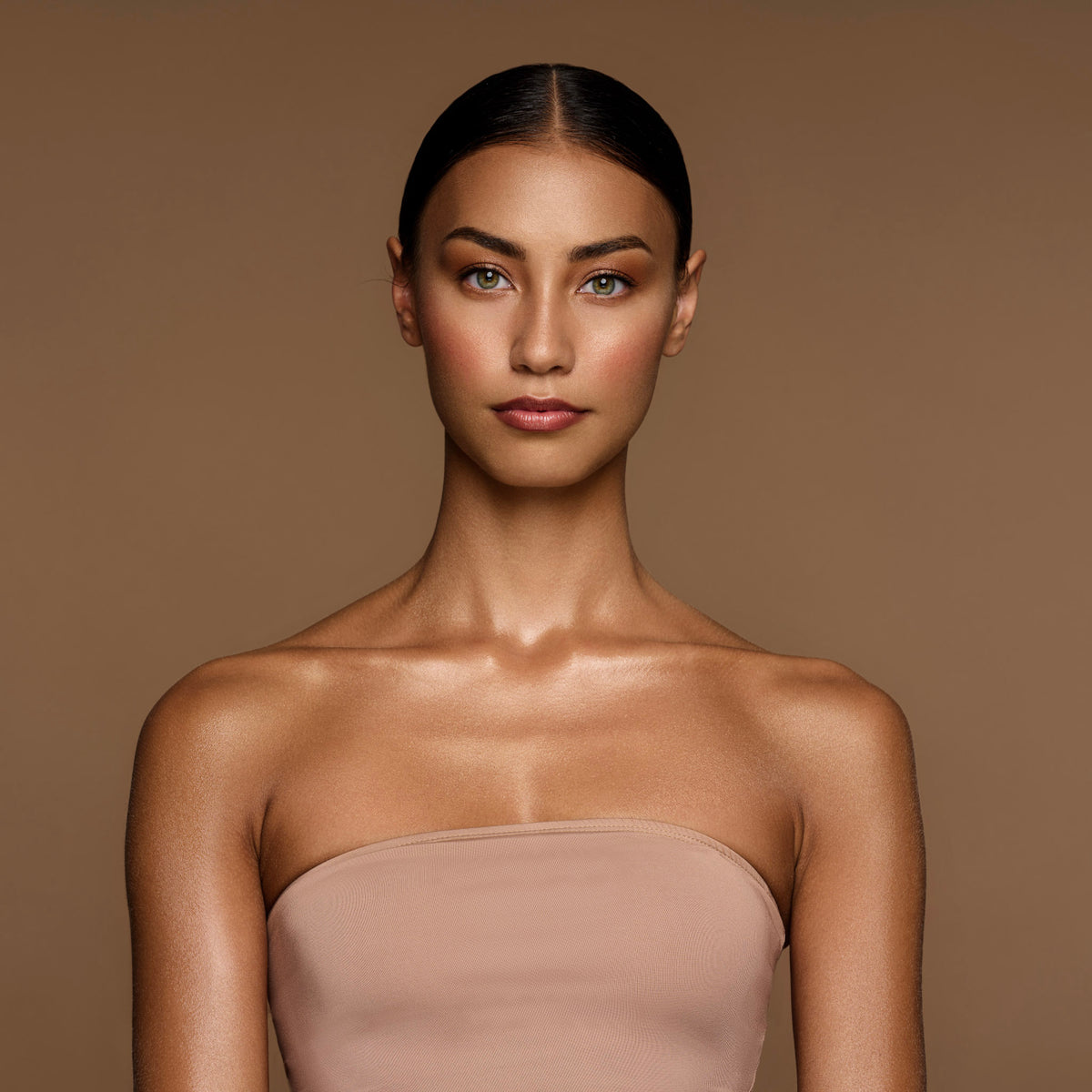Model wearing Your Shade Foundation
