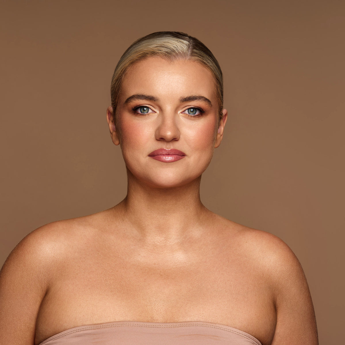 Model wearing Your Shade Foundation