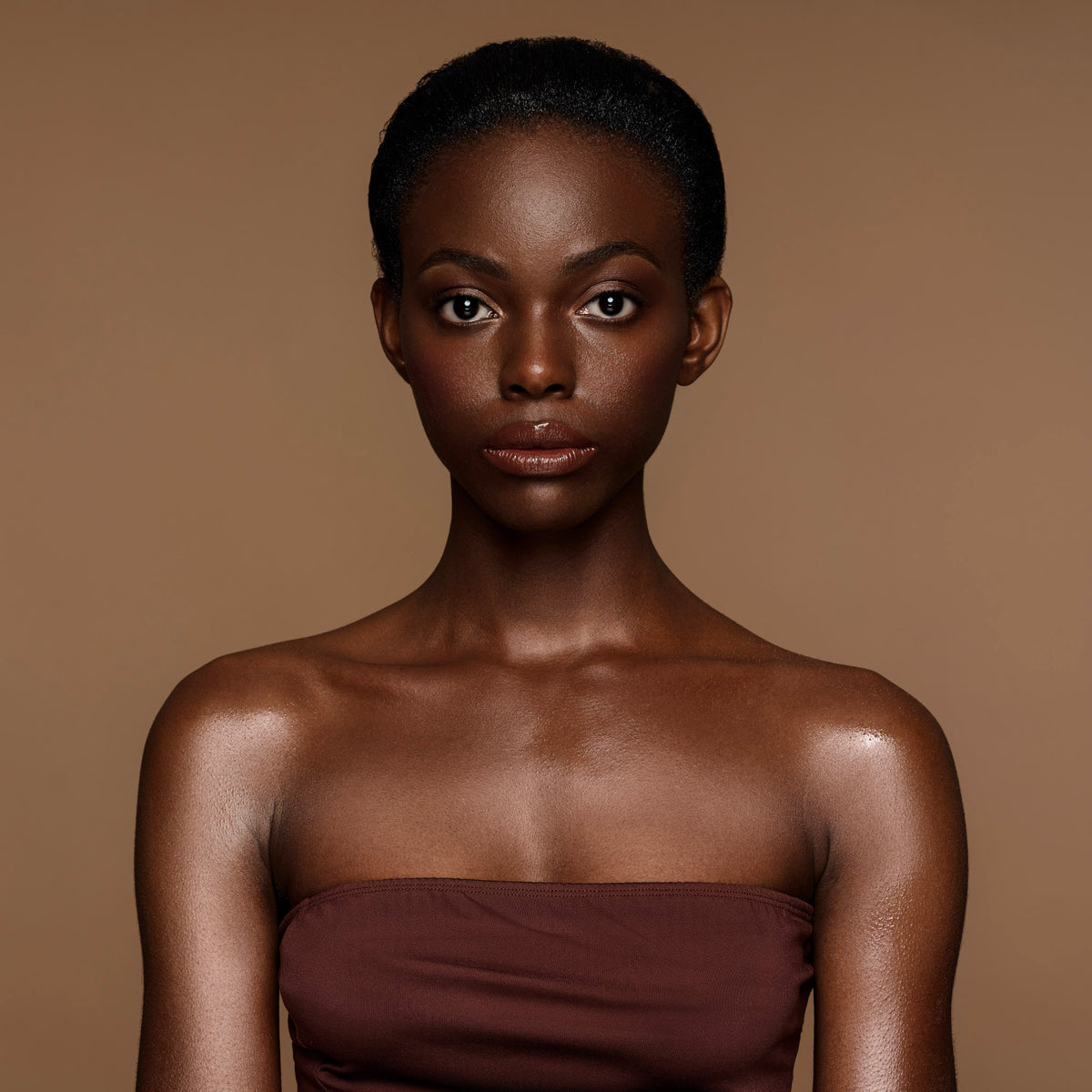 Model wearing Your Shade Foundation